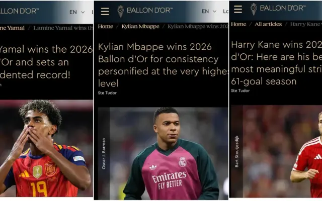 France Football gây xôn xao vì công bố ba người đoạt Quả Bóng Vàng 2026