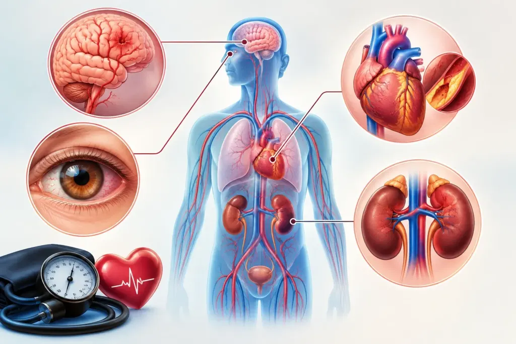 Hình minh họa: Điều gì xảy ra với cơ thể khi huyết áp cao kéo dài?
