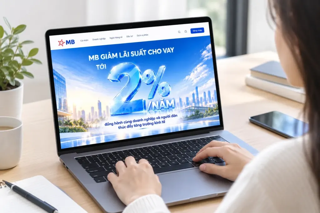 Hình minh họa: MB giảm tới 2% lãi suất cho vay hỗ trợ doanh nghiệp