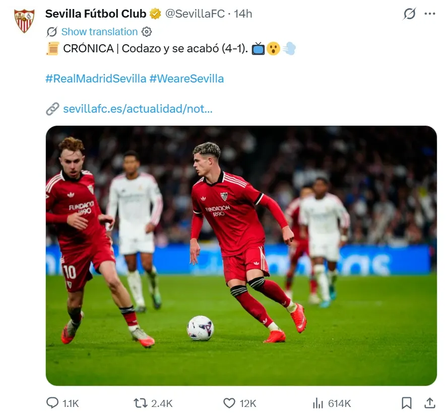 Hình minh họa: Sevilla đăng một loạt bài mỉa mai Real