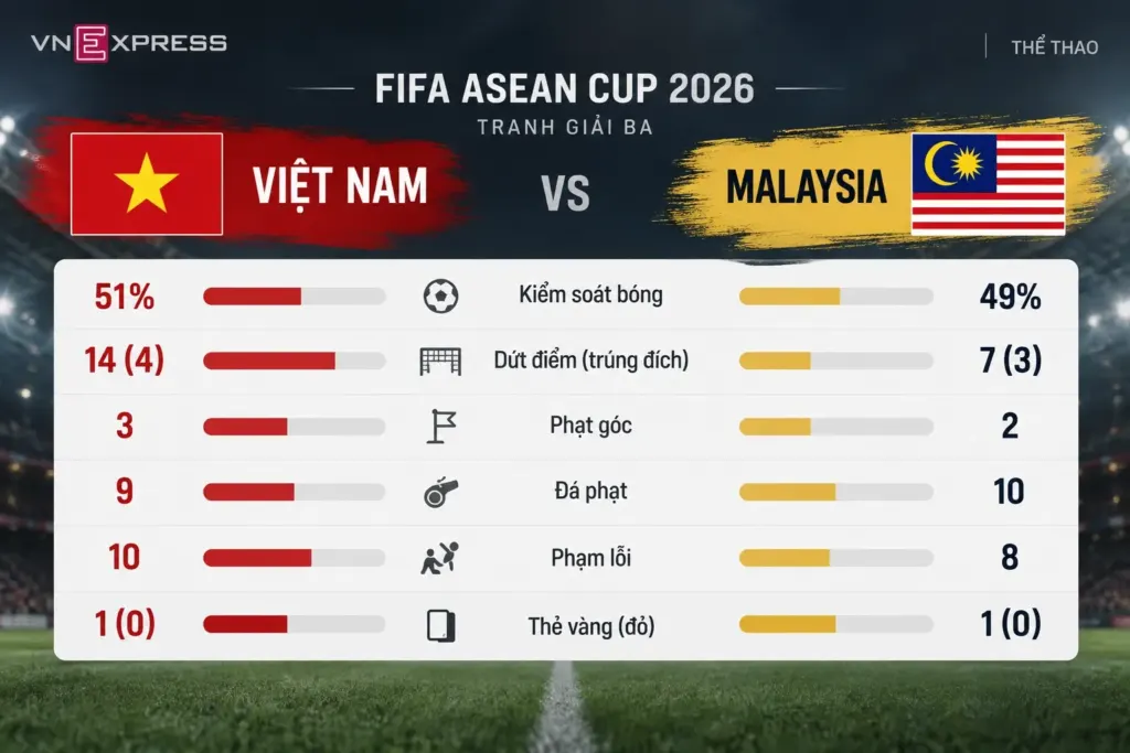 Hình minh họa: Thua Malaysia sau 12 năm, Việt Nam xếp thứ 4 FIFA ASEAN Cup
