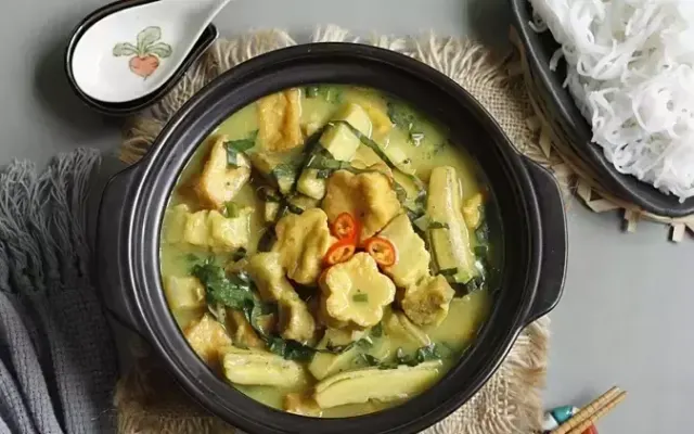Công thức món ba chỉ om chuối đậu
