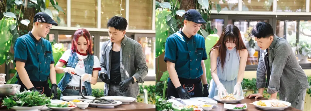 Hình minh họa: ‘Sao Chọn’ tập 4: Han Sara, Ngô Lan Hương gói bánh gai, làm gỏi cá nhệch