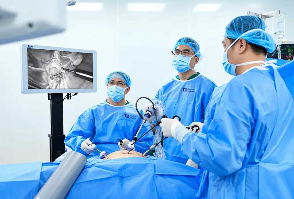 Hình minh họa: Đặt lưới nhân tạo chữa thoát vị bẹn