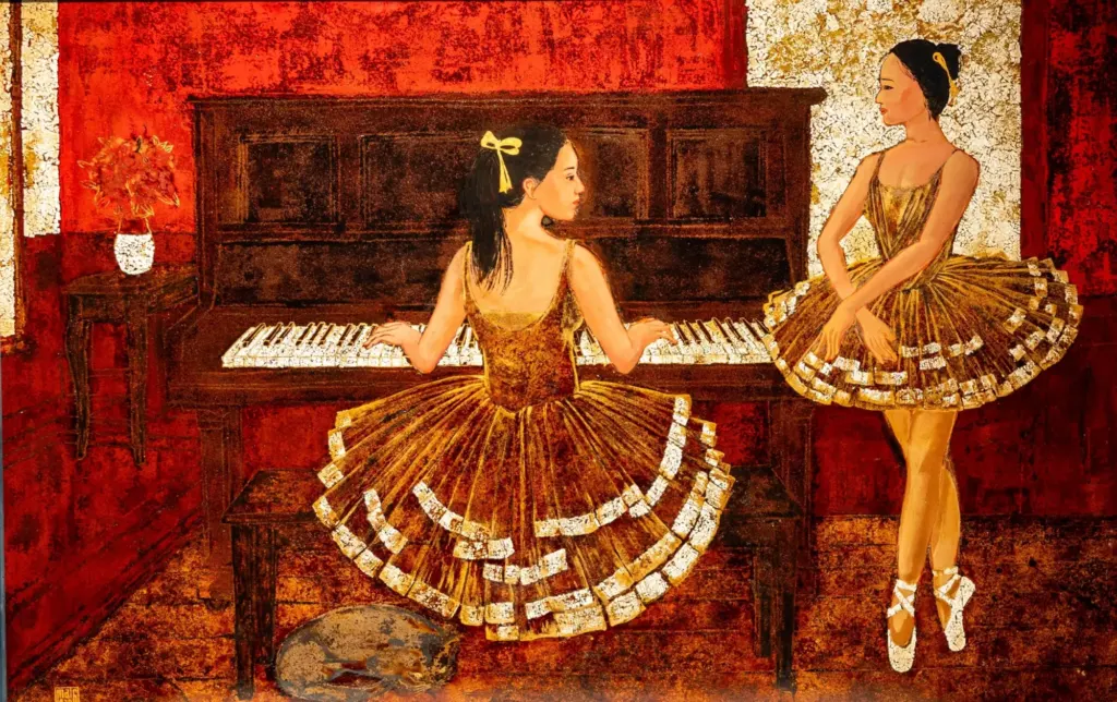 Hình minh họa: Phái đẹp qua tranh sơn mài