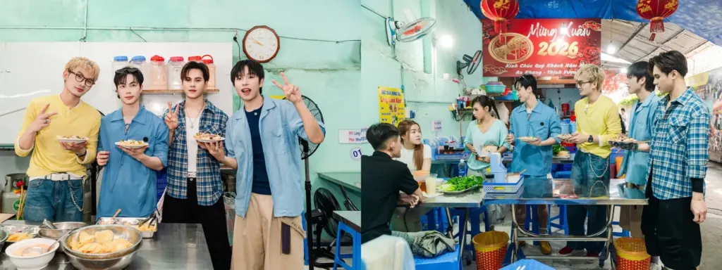Hình minh họa: Nhóm UPRIZE hát tặng thực khách ở quán bánh khọt Vũng Tàu