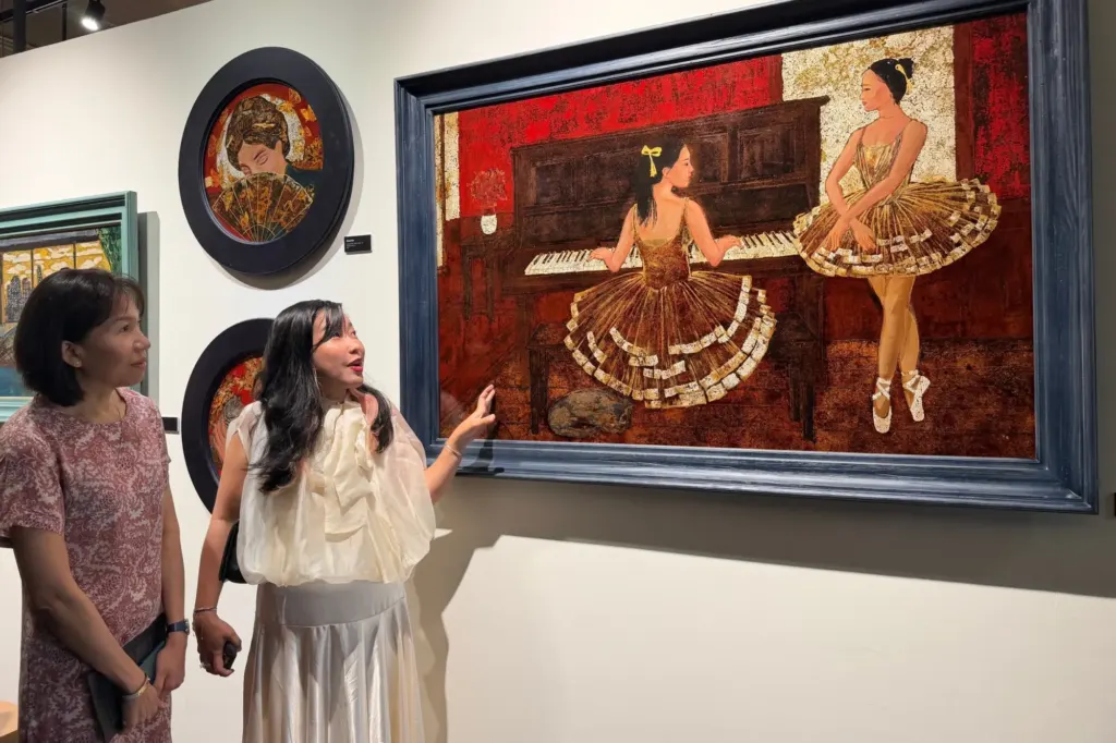Hình minh họa: Phái đẹp qua tranh sơn mài