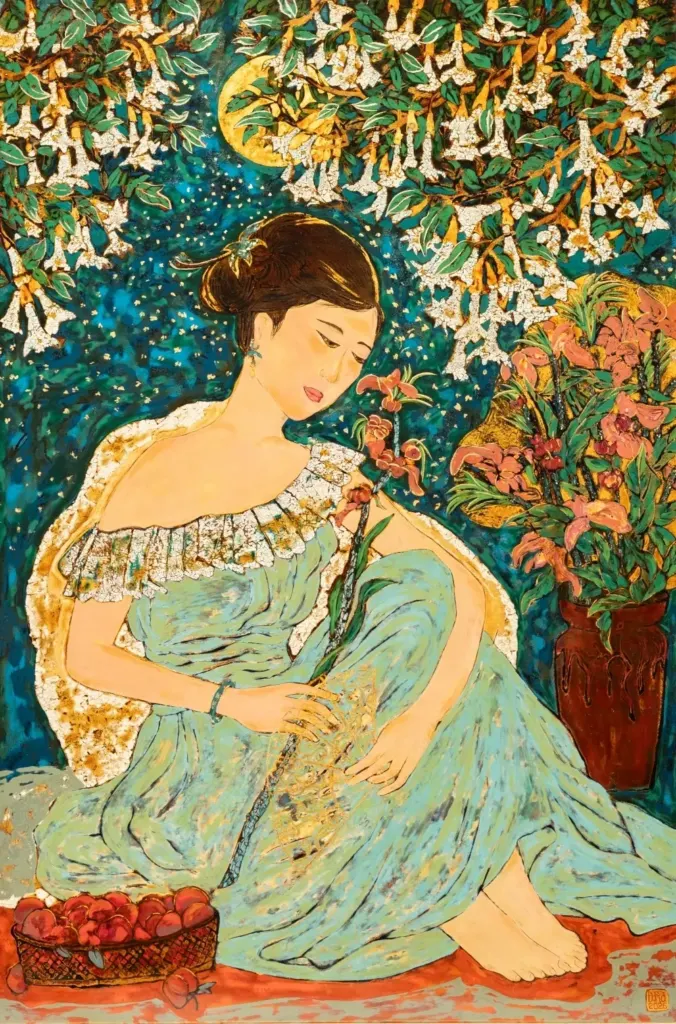 Hình minh họa: Phái đẹp qua tranh sơn mài